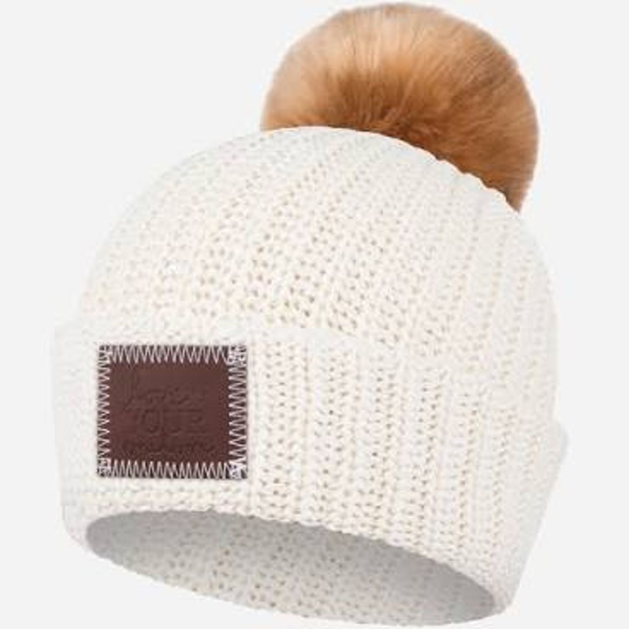 Love Your Melon White Pom Pom Beanie