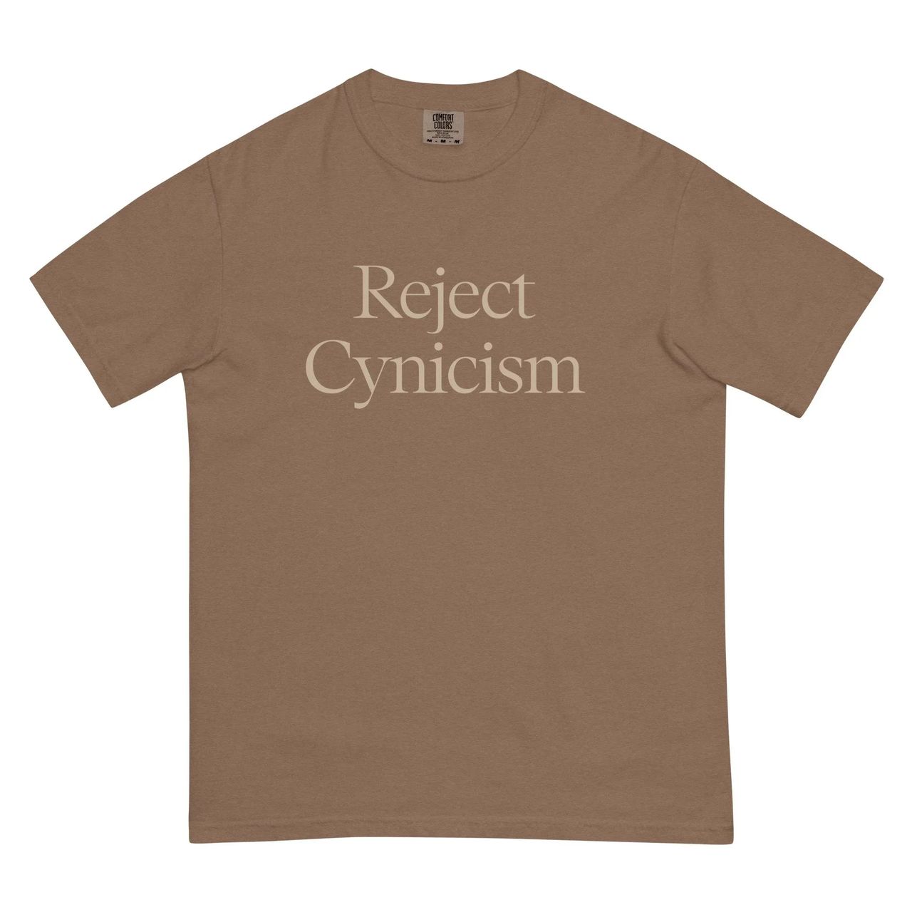 Unisex garment dyed heavyweight t shirt espresso front 688824d1de4aa